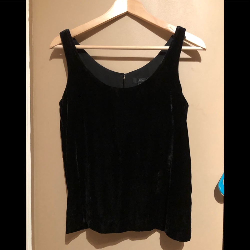 Jcrew black velvet tank